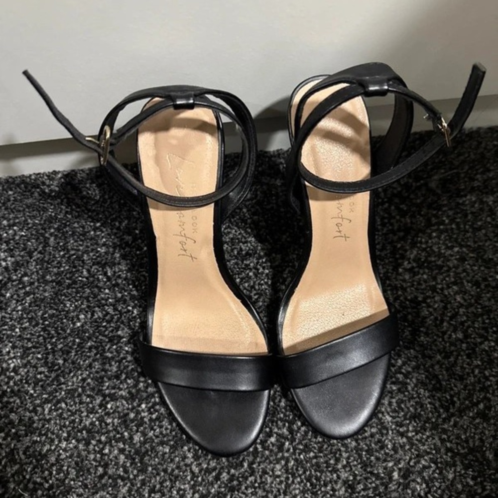 Elegant Black Ankle Strap Heels